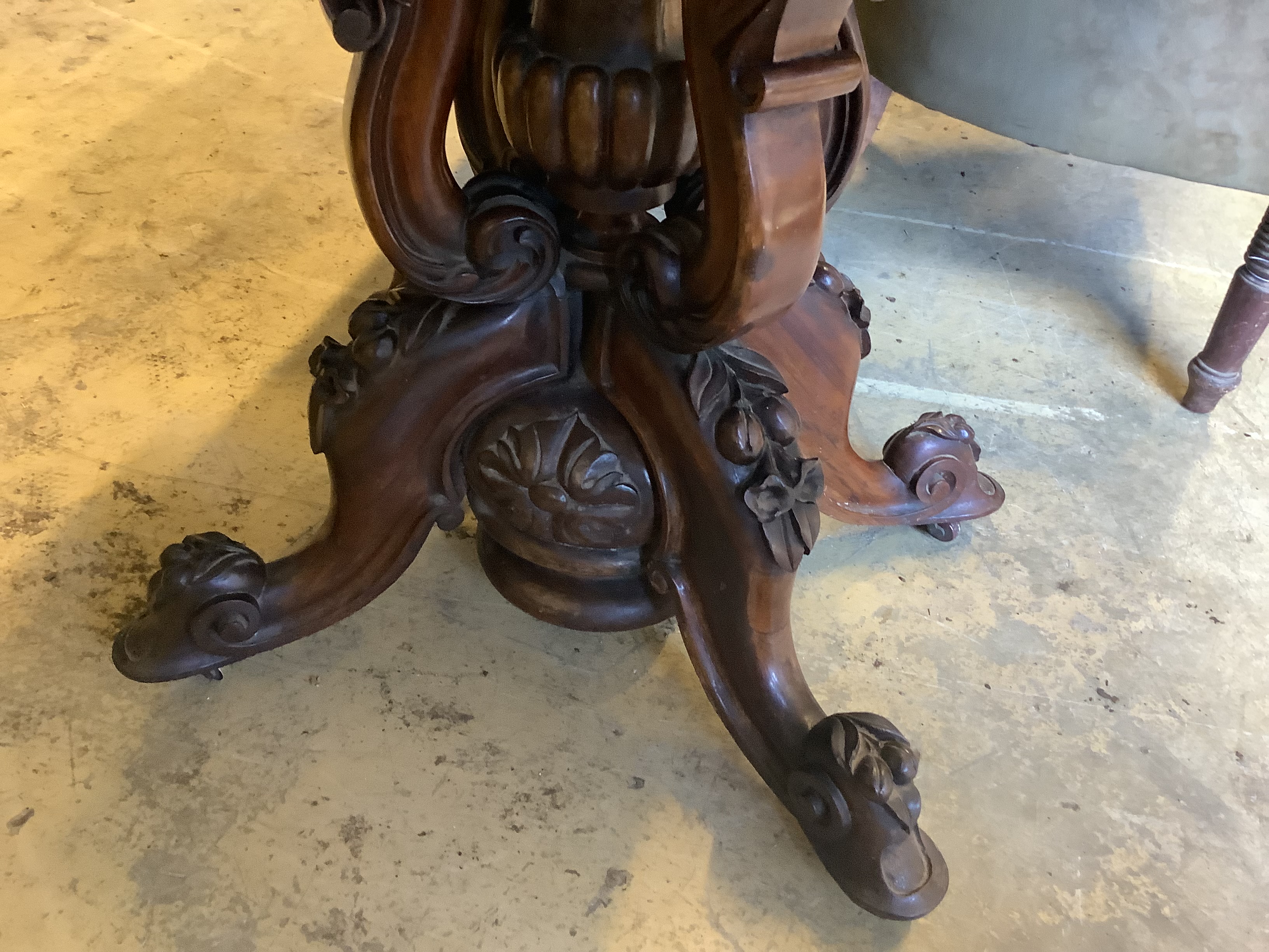 A 19th century continental folding rosewood card table, width 92cm, depth 46cm, height 80cm